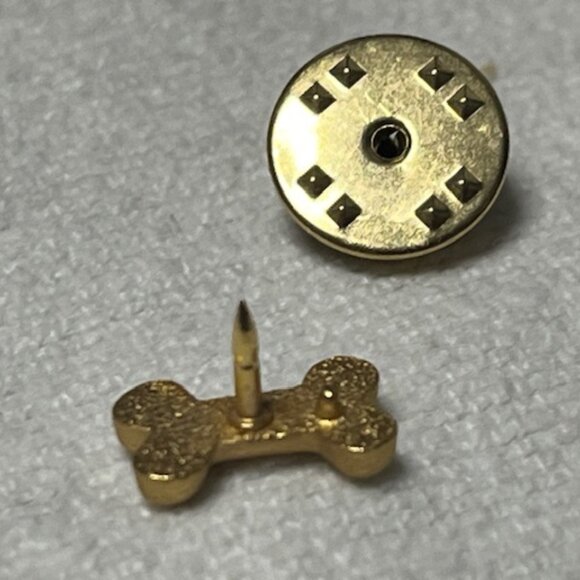VTG Dog Bone Gold Tone Hat Vest Lapel Butterfly Clutch Pin .5" - Picture 6 of 8